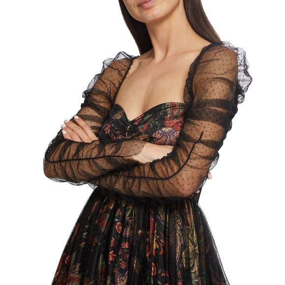 NWT Cara Cara Ritchie Layered Floral & Tulle dress M - Picture 6 of 14